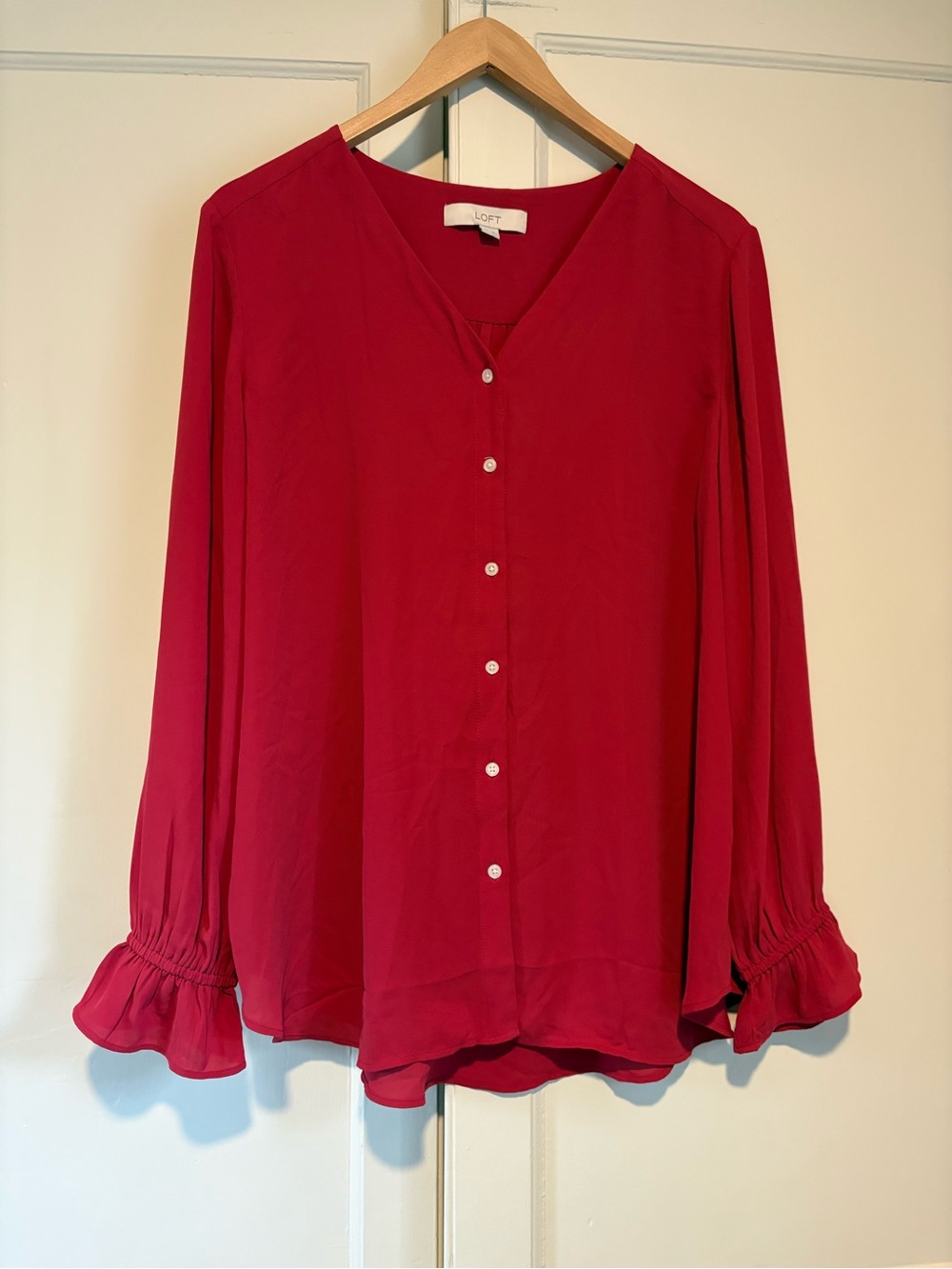 Loft Maternity Button Down Long Sleeve Blouse